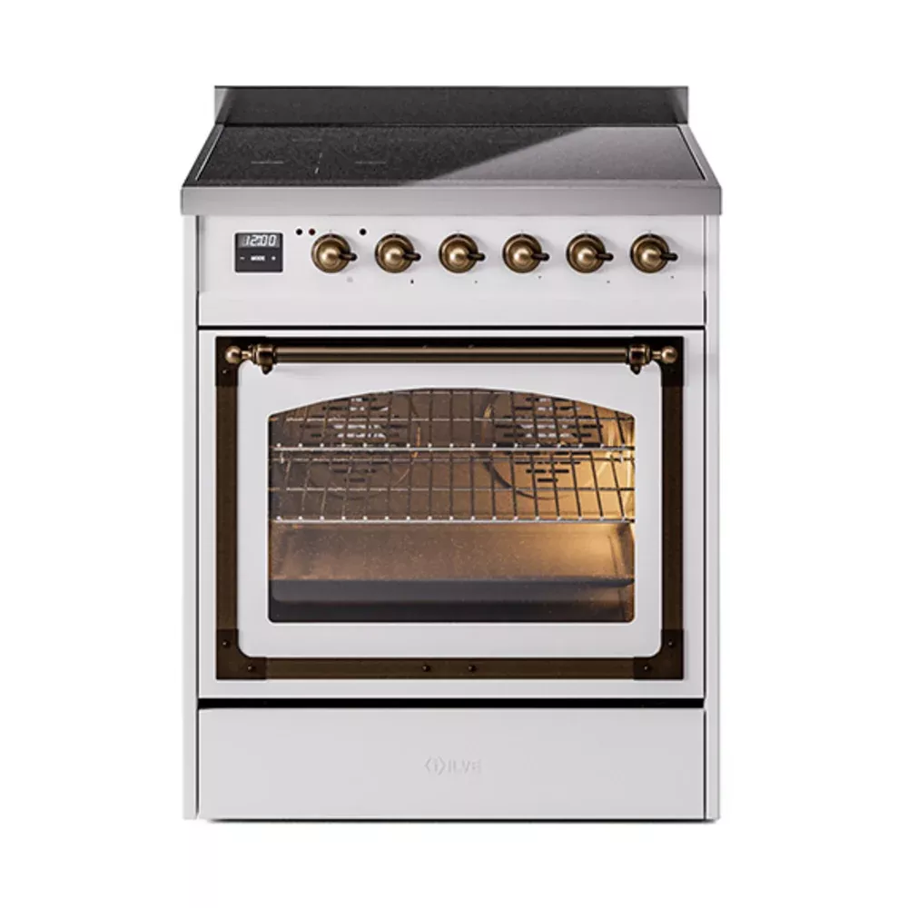 ILVE UNI304NMPWHB Nostalgie II 30" White Electric Range